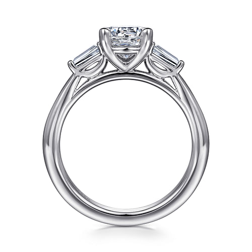 Acacia - 14K White Gold Round Three Stone Diamond Engagement Ring - 0.3 ct - Shot 2