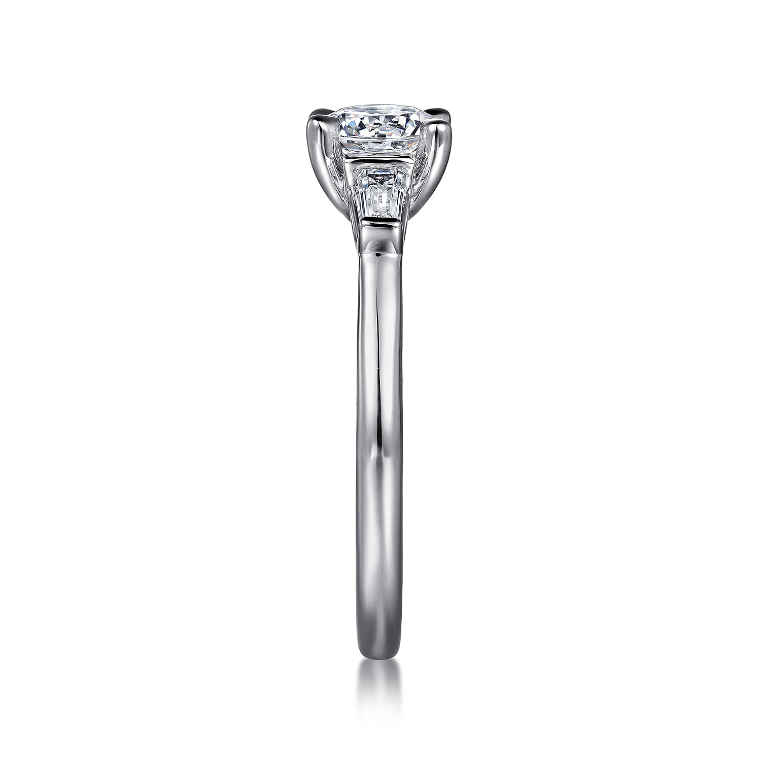 Acacia - 14K White Gold Round Three Stone Diamond Engagement Ring