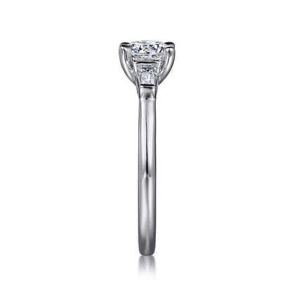 Acacia - 14K White Gold Round Three Stone Diamond Engagement Ring