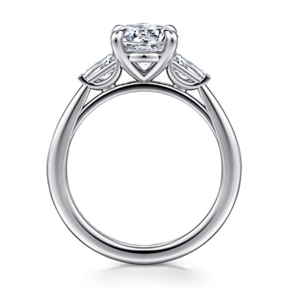 Acacia - 14K White Gold Round Three Stone Diamond Engagement Ring