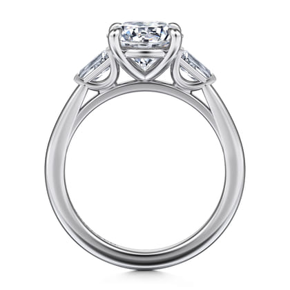 Acacia - 14K White Gold Round Three Stone Diamond Engagement Ring