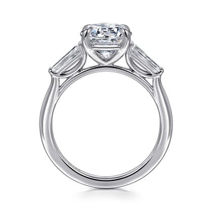 Acacia - 14K White Gold Round Three Stone Diamond Engagement Ring