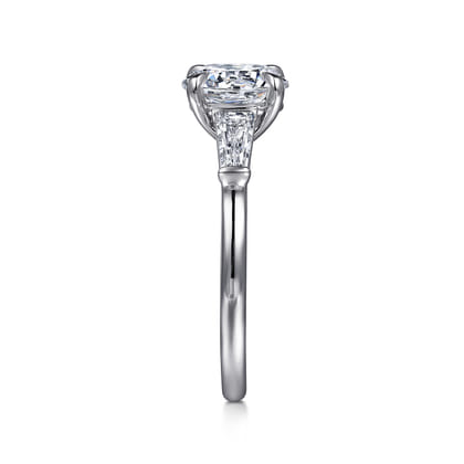 Acacia - 14K White Gold Round Three Stone Diamond Engagement Ring