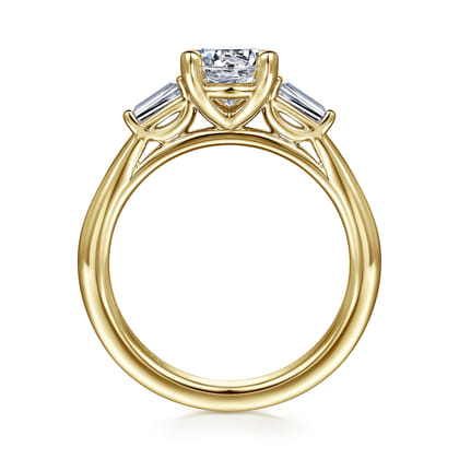 Acacia - 14K Yellow Gold Round Three Stone Diamond Engagement Ring