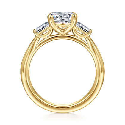 Acacia - 14K Yellow Gold Three Stone Round Diamond Engagement Ring