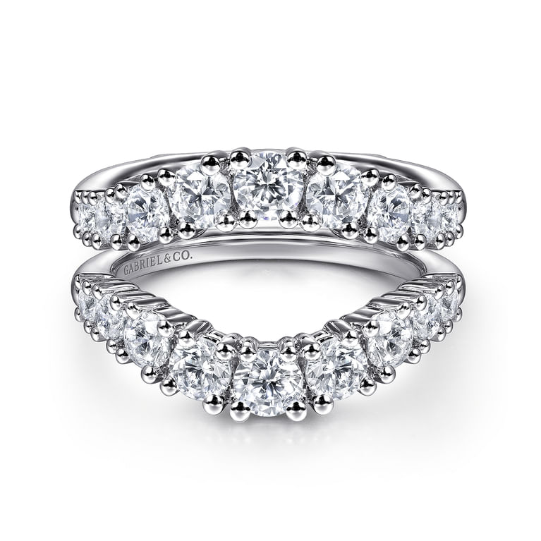 Enhancer Wedding Ring in 14k White Gold with Round Natural Diamond at Gabriel & Co.
