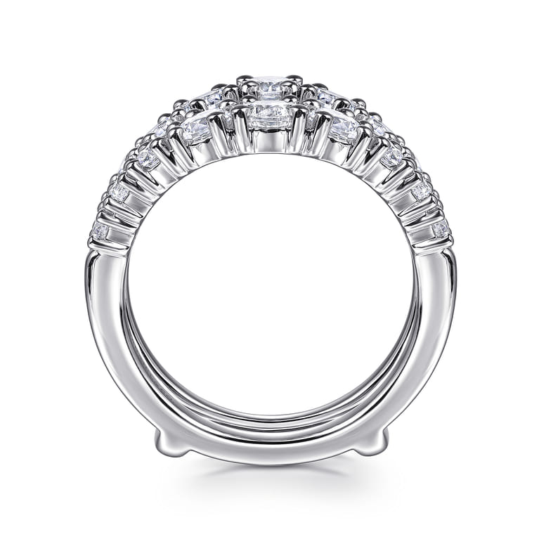 Enhancer Wedding Ring in 14k White Gold with Round Natural Diamond at Gabriel & Co. - Shot 2