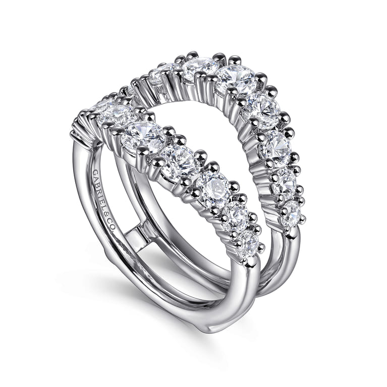 Enhancer Wedding Ring in 14k White Gold with Round Natural Diamond at Gabriel & Co. - Shot 3