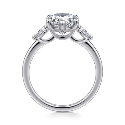 Adalia - 14K White Gold Pear Shape Three Stone Diamond Engagement Ring