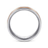 Adam - 14K White-Rose Gold 7mm - Three Row Satin Finish Men's Wedding Band in Two Tone