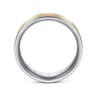 Adam - 14K White-Yellow Gold 7mm - Three Row Satin Finish Men's Wedding Band in Two Tone