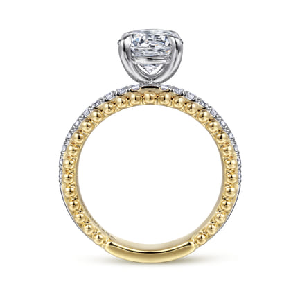 Addi - 14K White-Yellow Gold Round Diamond Engagement Ring