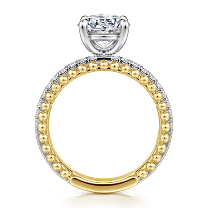 Addi - 14K White-Yellow Gold Round Diamond Engagement Ring