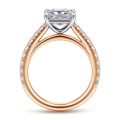 Addilyn - 14K White-Rose Gold Princess Cut Diamond Engagement Ring
