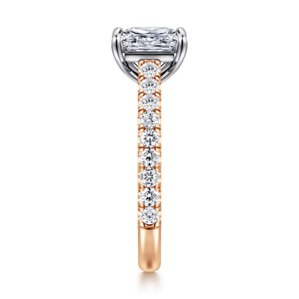 Addilyn - 14K White-Rose Gold Princess Cut Diamond Engagement Ring
