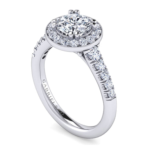 Addison - Platinum Round Halo Diamond Engagement Ring - 0.53 ct - Shot 3