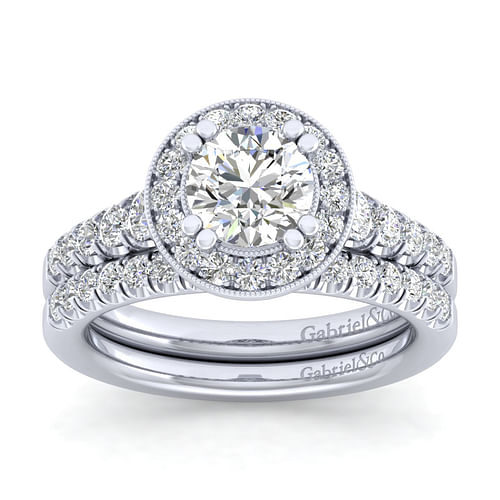 Addison - Platinum Round Halo Diamond Engagement Ring - 0.53 ct - Shot 4