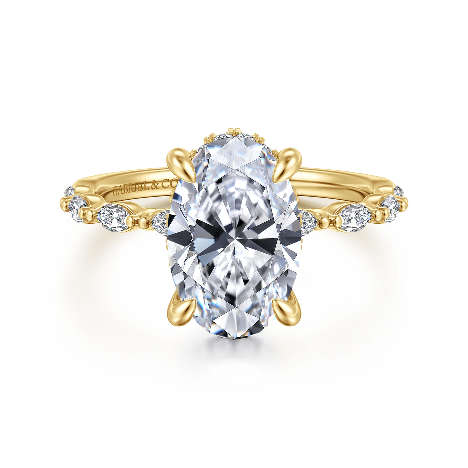 Adeena - 14K Yellow Gold Diamond Engagement Ring