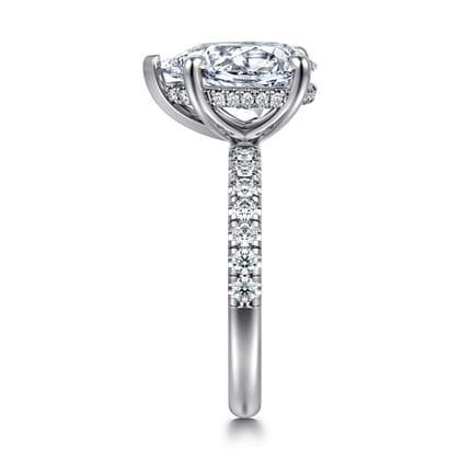Adela - 14K White Gold Pear Shape Hidden Halo Diamond Engagement Ring