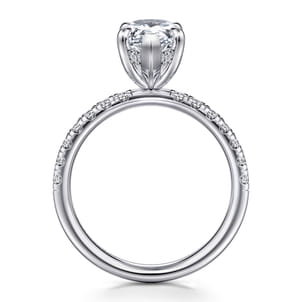 Adela - 14K White Gold Pear Shape Hidden Halo Diamond Engagement Ring