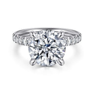Adela - 14K White Gold Round Hidden Halo Diamond Engagement Ring