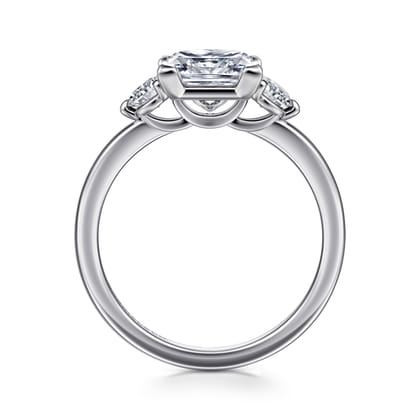 Adeline - 14K White Gold Princess Cut Three Stone Diamond Engagement Ring