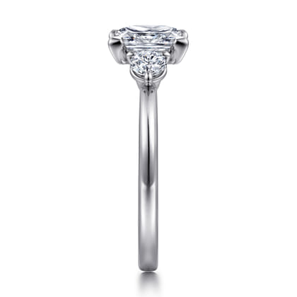 Adeline - 14K White Gold Princess Cut Three Stone Diamond Engagement Ring