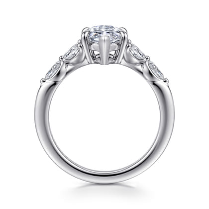 Adella - 14K White Gold Marquise Shape Diamond Engagement Ring