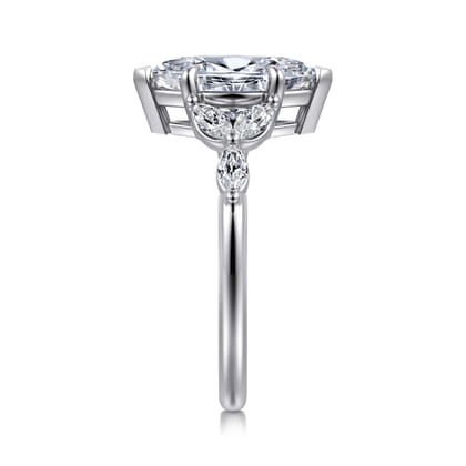 Adella - 14K White Gold Marquise Shape Diamond Engagement Ring
