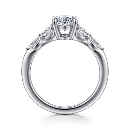 Adella - 14K White Gold Oval Diamond Engagement Ring