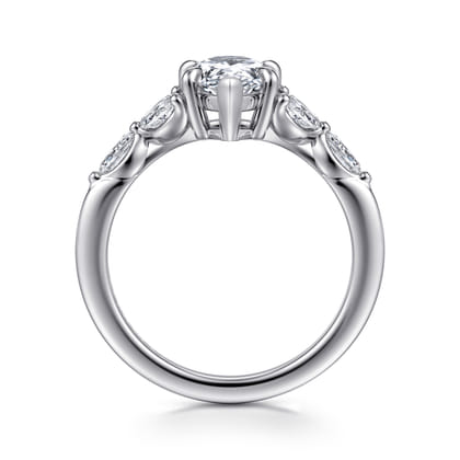 Adella - 14K White Gold Pear Shape Diamond Engagement Ring