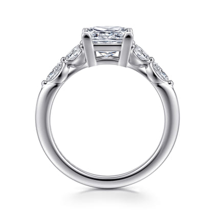Adella - 14K White Gold Princess Cut Diamond Engagement Ring