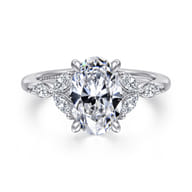 Adella - 14K White Gold Round Diamond Engagement Ring