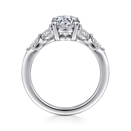 Adella - 14K White Gold Round Diamond Engagement Ring