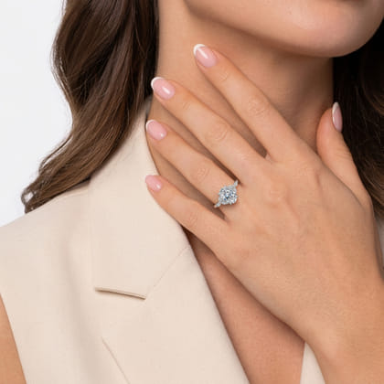 Adella - 14K White Gold Round Diamond Engagement Ring