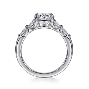 Adella - 14K White Gold Round Diamond Engagement Ring