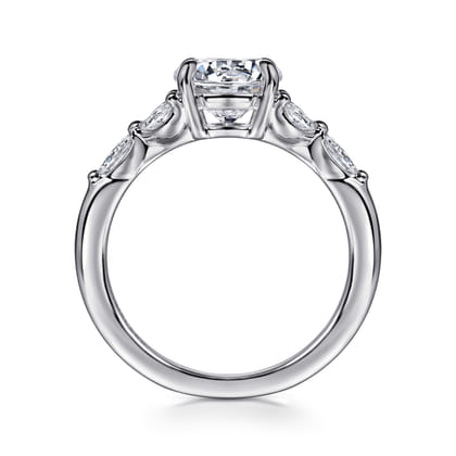 Adella - 14K White Gold Round Diamond Engagement Ring