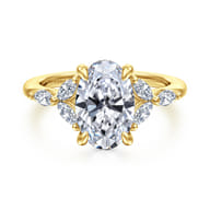Adella - 14K Yellow Gold Oval Diamond Engagement Ring
