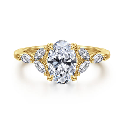 Adella - 14K Yellow Gold Oval Diamond Engagement Ring