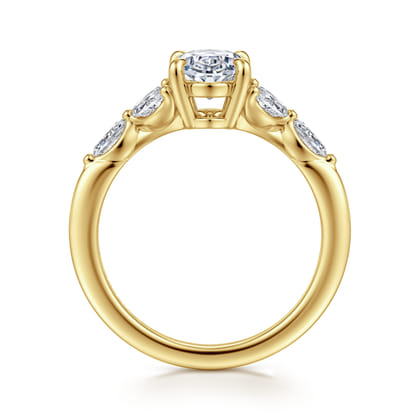 Adella - 14K Yellow Gold Oval Diamond Engagement Ring