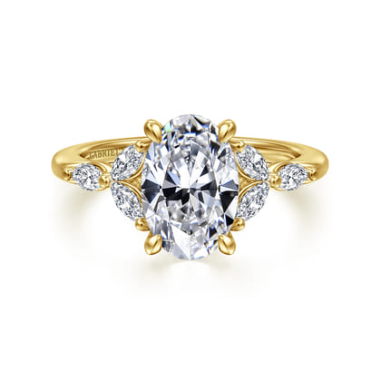 Adella - 14K Yellow Gold Oval Diamond Engagement Ring