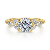 Adella - 14K Yellow Gold Round Diamond Engagement Ring