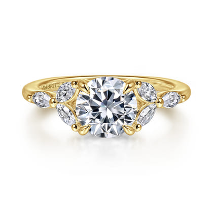 Adella - 14K Yellow Gold Round Diamond Engagement Ring