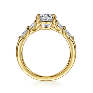 Adella - 14K Yellow Gold Round Diamond Engagement Ring