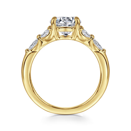 Adella - 14K Yellow Gold Round Diamond Engagement Ring