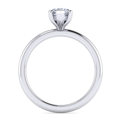Ady - 14K White Gold Hidden Halo Pear Shape Diamond Engagement Ring