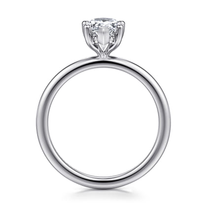 Ady - 14K White Gold Hidden Halo Pear Shape Diamond Engagement Ring