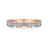 Fancy Wedding Ring in 14k Rose Gold with Baguette Natural Diamond at Gabriel & Co.