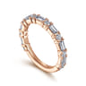 Fancy Wedding Ring in 14k Rose Gold with Baguette Natural Diamond at Gabriel & Co.