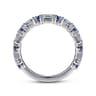 Fancy Wedding Ring in 14k White Gold with Baguette Sapphire at Gabriel & Co.